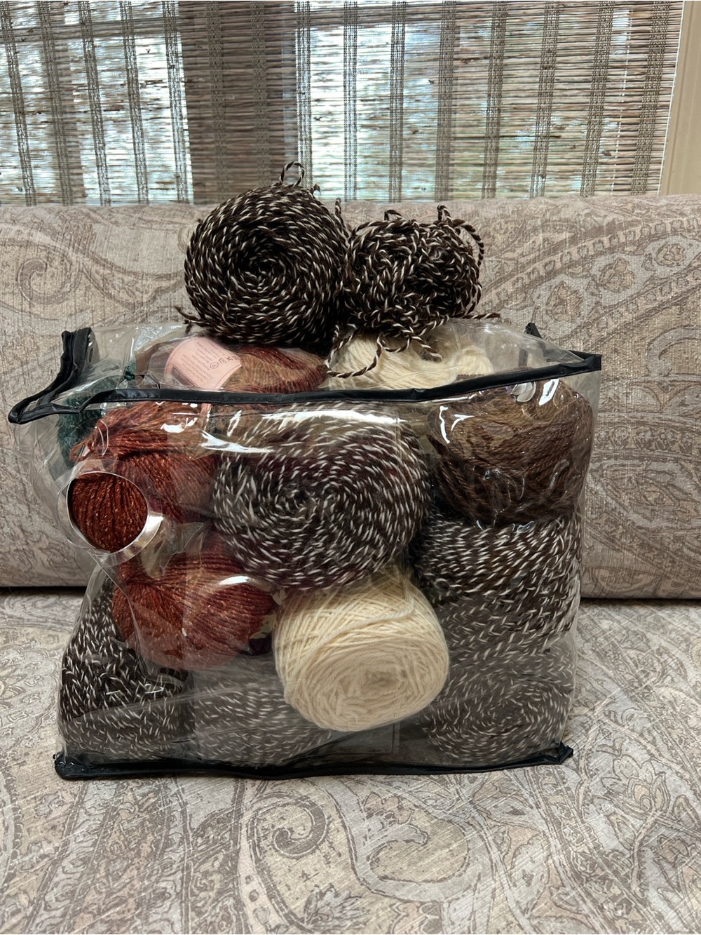 Mixed Wool & Acrylic Yarn Bundle - Neutral Browns, Cream & Rust